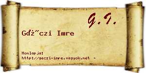 Géczi Imre névjegykártya
