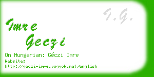 imre geczi business card
