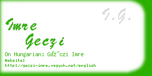 imre geczi business card